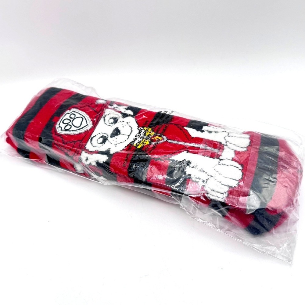 PAW PATROL NEW Marshall Cozy Warmers Kids Slipper Sock Size 6-8.5 Red Black